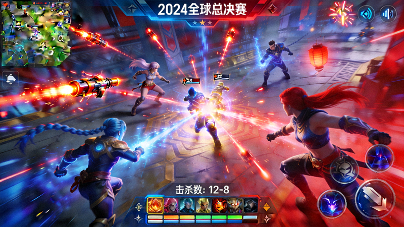 热门英雄联盟赛事直播流画面，显示激烈的团战时刻