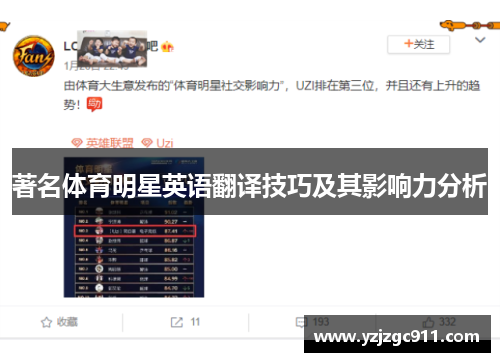著名体育明星英语翻译技巧及其影响力分析