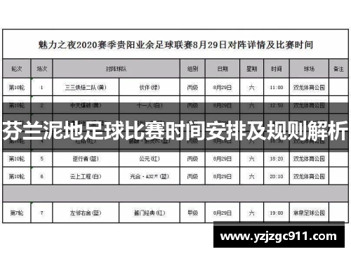 芬兰泥地足球比赛时间安排及规则解析